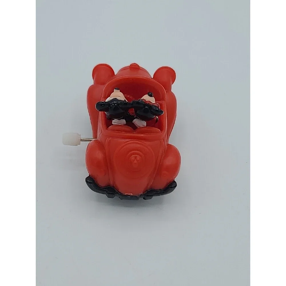 Disney Mickey & Minnie Mouse Burger King Toon Town Wind-up Toy Car Red Vintage